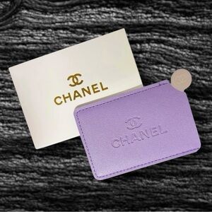 Purple Chanel Card Holder & Mirror - New In Box Bridsemaid Stocking Stuffer Gift